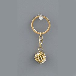 Portachiavi con corona tonda oro