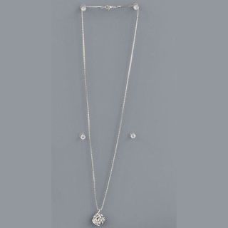 Collana con ciondolo corona tonda argento