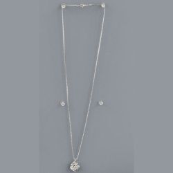Collana con ciondolo corona tonda argento
