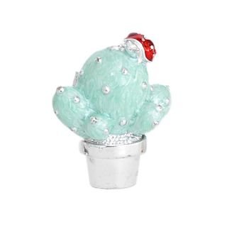Magnete cactus verde tiffany con fiore rosso