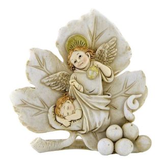 Icona sacra angeli su foglia in resina grande