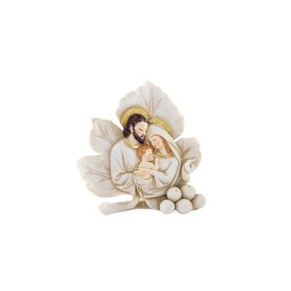Icona sacra famiglia su foglia in resina piccola