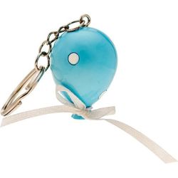 Portachiavi palloncino celeste a pois con nastrino