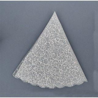 Tulle tondo damascato argento, confezione da 50 pezzi