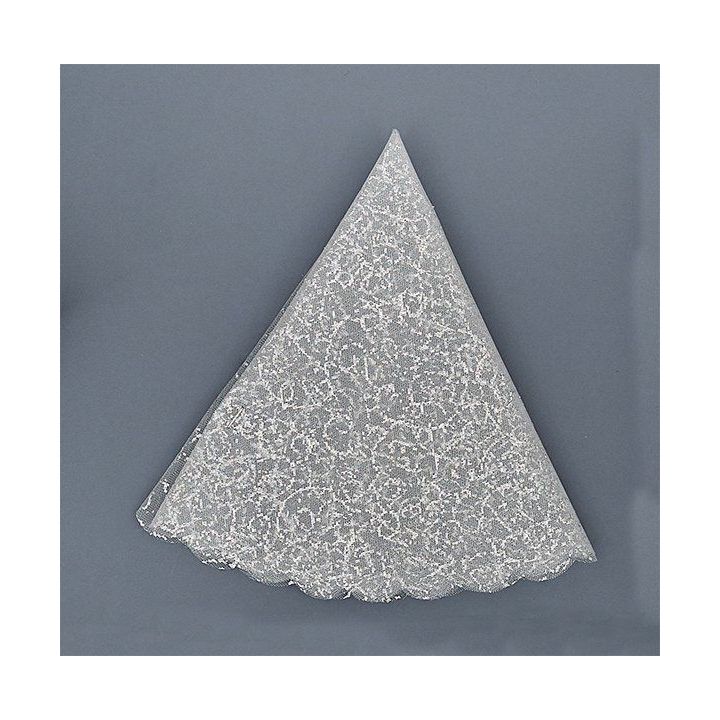 Tulle tondo damascato argento, confezione da 50 pezzi