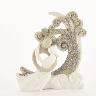 Coppia di sposi stilizzati con albero e luna glitter