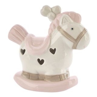 Cavalluccio a dondolo rosa con luce LED