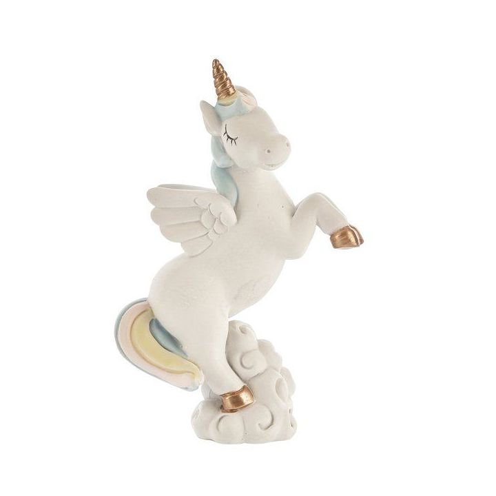 Unicorno alato su nuvola con arcobaleno, altezza 12 cm