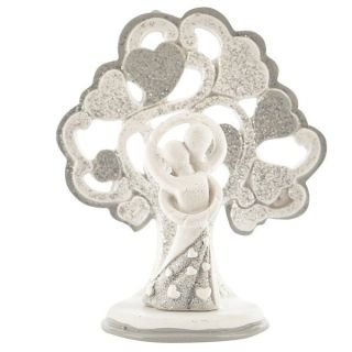 Coppia di sposi stilizzati con albero di cuori glitter