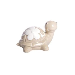 Tartaruga tortora in ceramica con fiore bianco, misura piccola