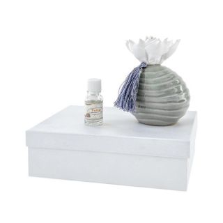 Set diffusore di profumo a sfera grigia con fiore e essenza