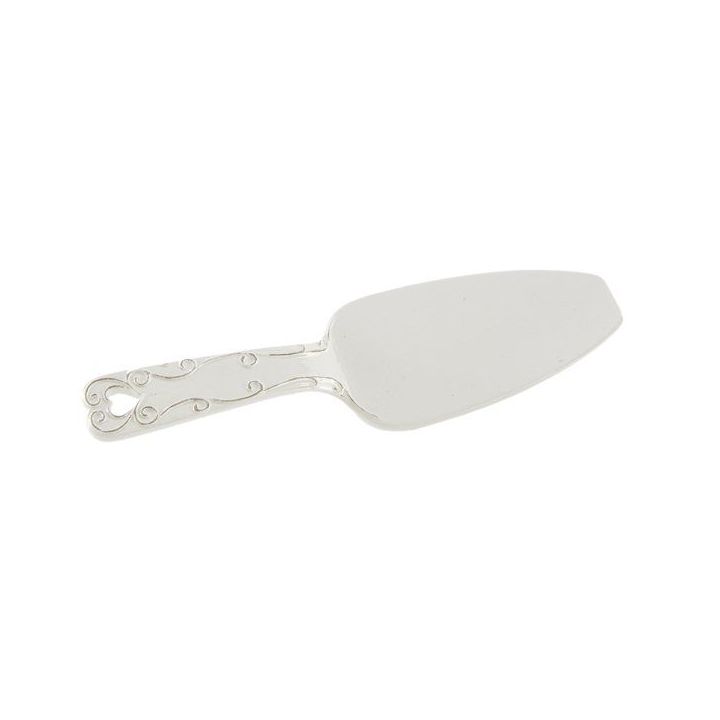 Paletta per torta bianca con cuore, lunghezza 26 cm