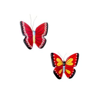 Farfalla decorativa rossa, 9 cm