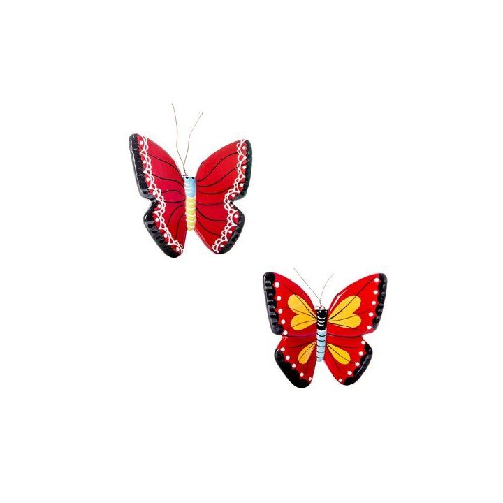 Farfalla decorativa rossa, 9 cm
