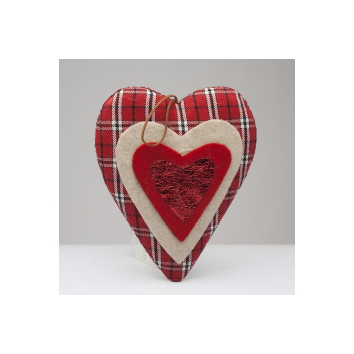 Addobbo cuore christmas rosso 26 cm | CarinCasa