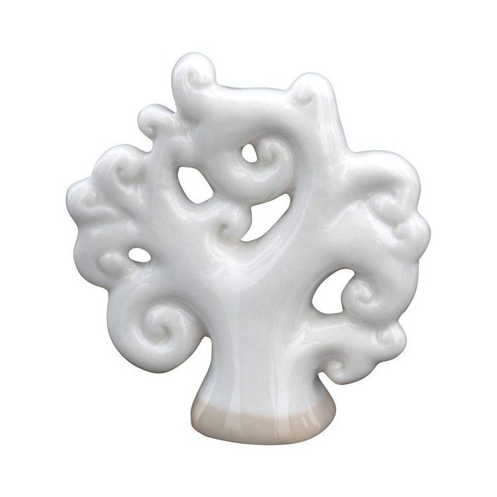 Albero della vita mini in porcellana bianca, 7 cm