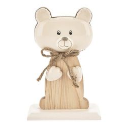 Orsetto in legno e ceramica 21 cm