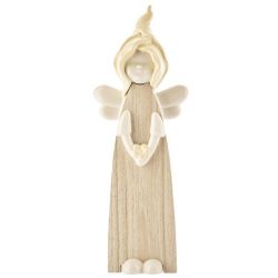 Angioletto Woody in legno e ceramica giallo 19 cm