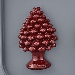 Magnete pigna bordeaux in resina