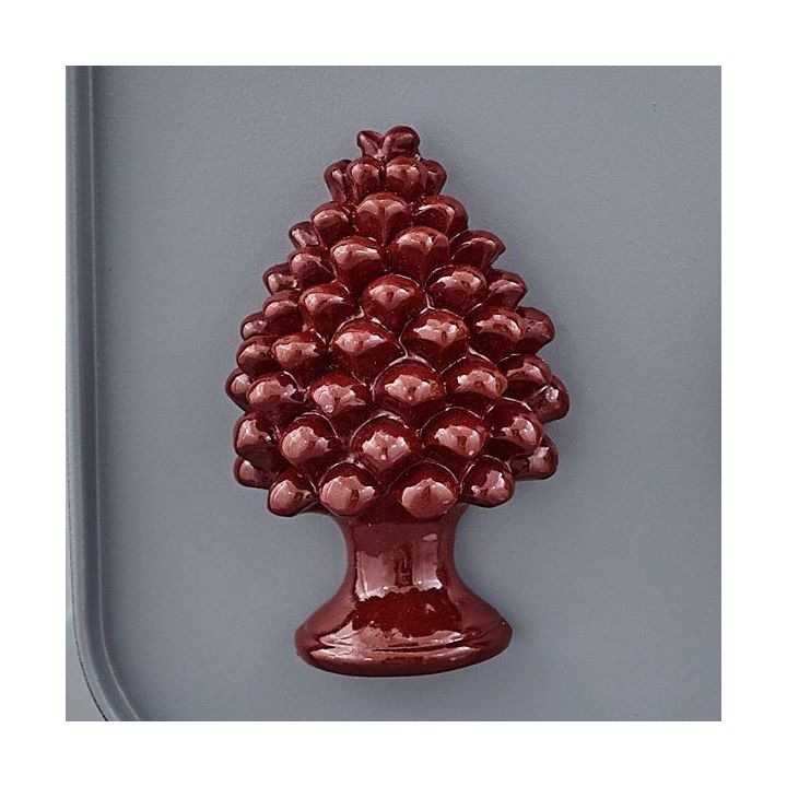 Magnete pigna bordeaux in resina