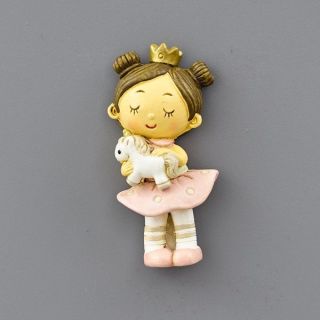 Magnete principessa con unicorno in resina
