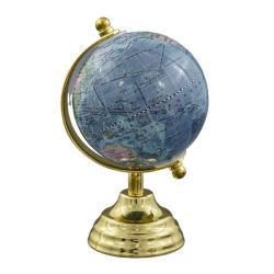 Mappamondo con base in metallo dorato