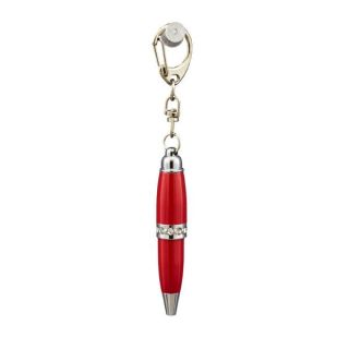 Portachiavi mini penna rossa con strass