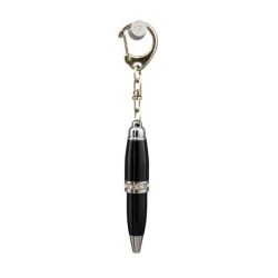 Portachiavi mini penna nera con strass