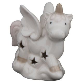 Unicorno alato in ceramica con luce led
