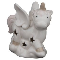 Unicorno alato in ceramica con luce led