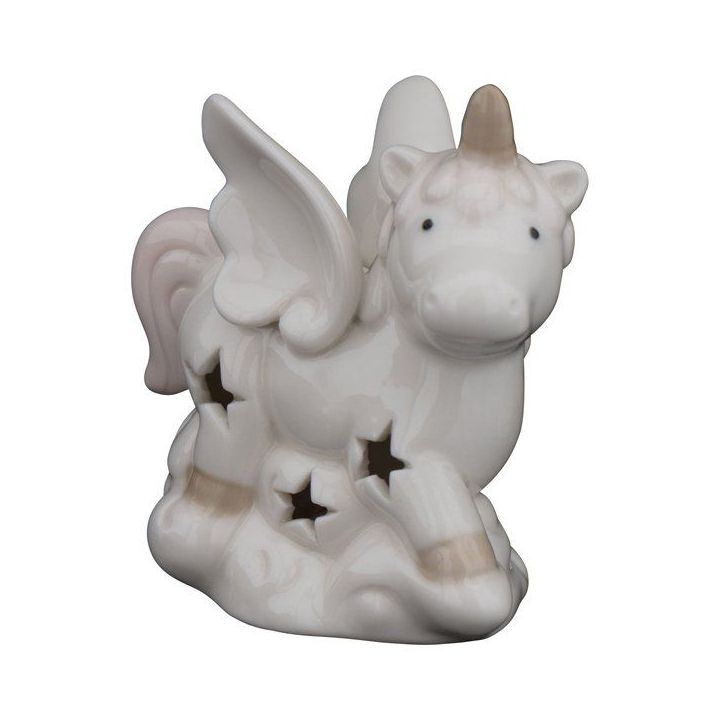 Unicorno alato in ceramica con luce led