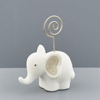 Elefantino in ceramica con fermafoto a spirale