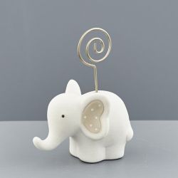 Elefantino in ceramica con fermafoto a spirale