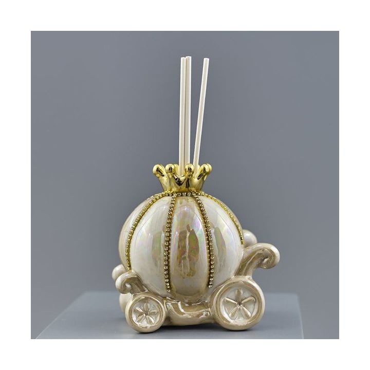 Diffusore per ambiente carrozza in ceramica con corona dorata