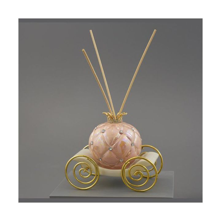 Diffusore per ambiente carrozza rosa in ceramica trapuntata