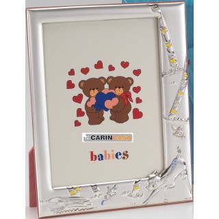 Cornice bimbo rosa in argento 9x15 cm | CarinCasa