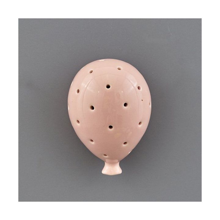 Palloncino in ceramica rosa traforato