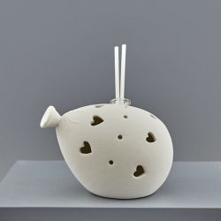 Diffusore per ambiente palloncino sgonfio in ceramica bianca con cuori