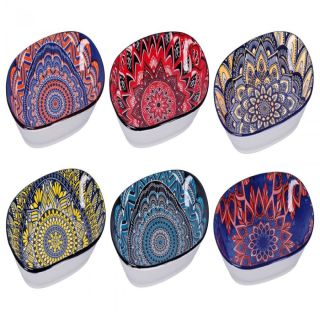 Piatto ovale in ceramica Eva decorato, 28 x 19 cm