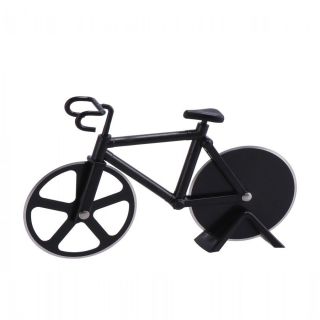 Rotella per pizza a forma di bicicletta nera