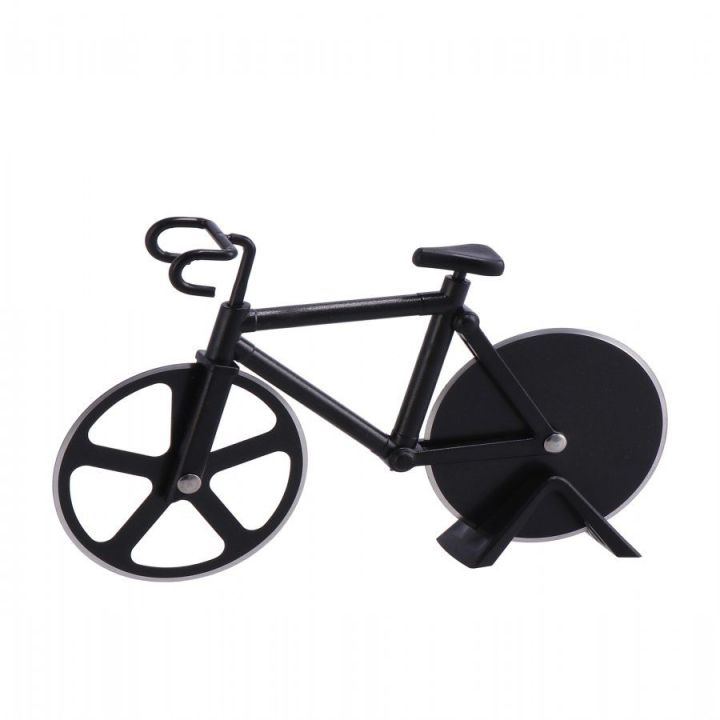 Rotella per pizza a forma di bicicletta nera