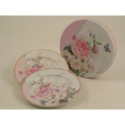 Scatola tonda decorata con fiori