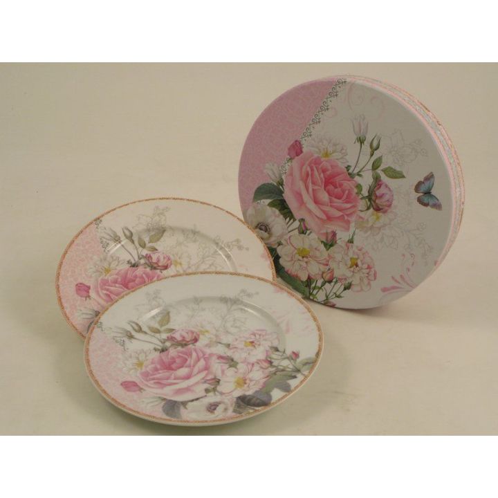 Scatola tonda decorata con fiori