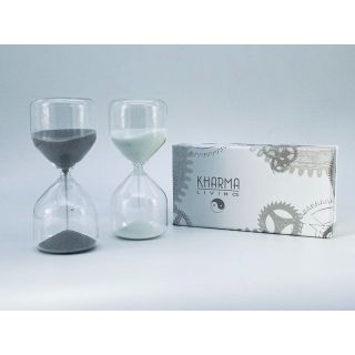 Clessidra h 14,5 bianco e grigio