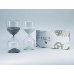 Clessidra h 14,5 bianco e grigio