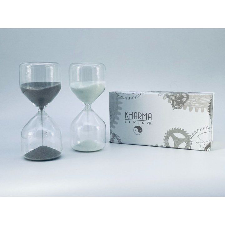 Clessidra h 14,5 bianco e grigio