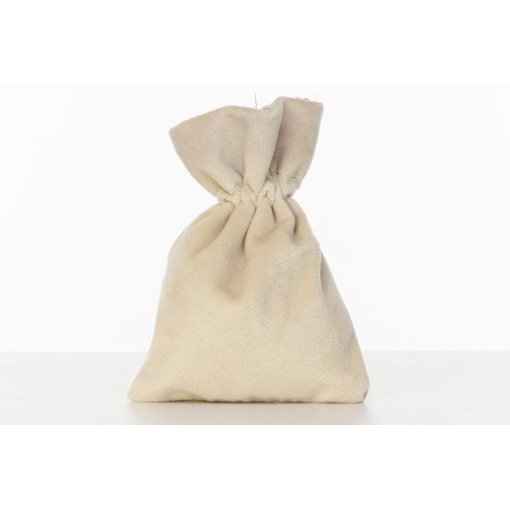Sacchetto in velluto beige