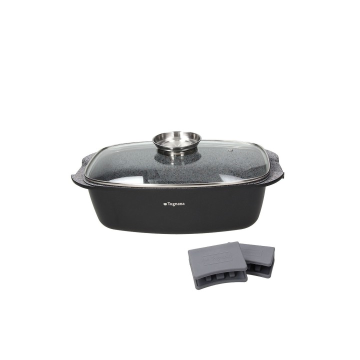 Rostiera 2 manici cm 32x20 con coperchio aroma e presine…