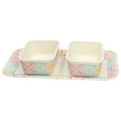 Antipastiera con vassoio e 2 ciotole Gourmet fiori