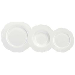 Servizio di piatti bianco bordo smerlato